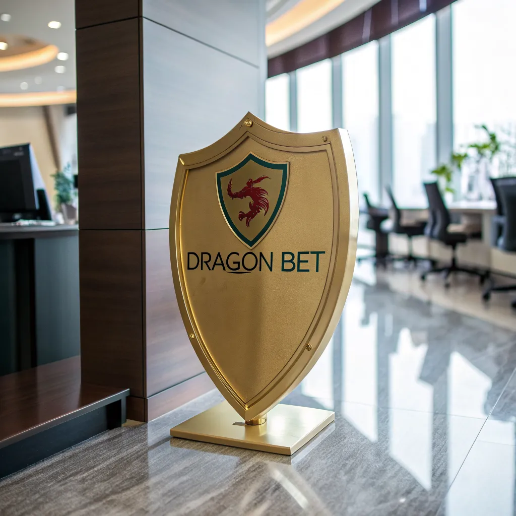 Escudo dorado de privacidad con el logotipo de DragonTimeForSpin representando protección de datos personales